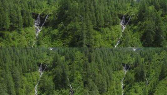 航拍山脉的绿色植被高清在线视频素材下载