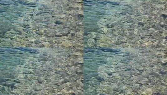 波光粼粼清澈见底的河水高清在线视频素材下载