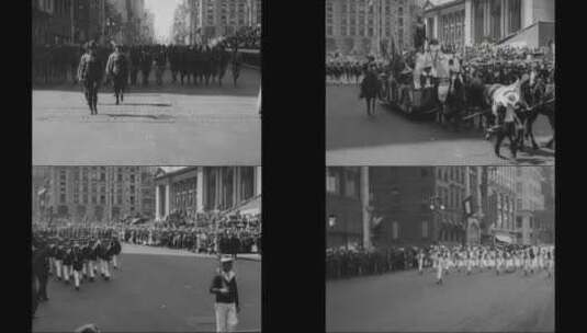世界大战中美国举行爱国游行高清在线视频素材下载