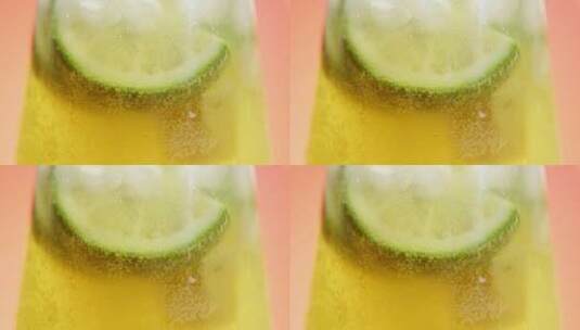 柠檬气泡冷饮高清在线视频素材下载