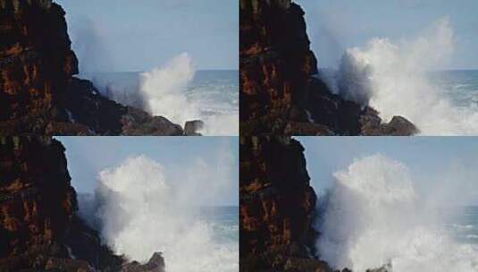 汹涌澎湃的巨浪高清在线视频素材下载