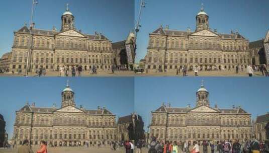 阿姆斯特丹皇宫延时高清在线视频素材下载