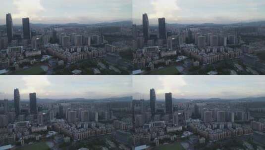 夜幕降临前的东莞城区高清在线视频素材下载