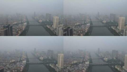 晨雾中的珠江高清在线视频素材下载