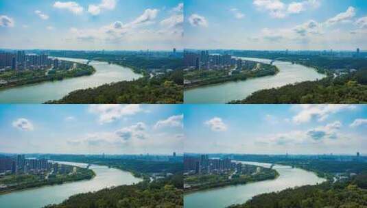 广西南宁邕江城市环境江景高清在线视频素材下载