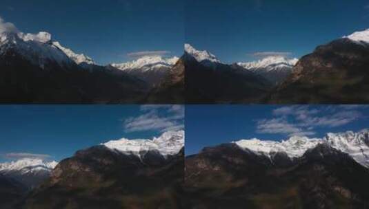日照金山视频高海拔雪山山顶的积雪高清在线视频素材下载