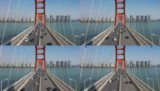 长沙福元路大桥日景5高清在线视频素材下载