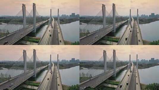郑州东区航拍 北龙湖金融岛 城市空镜头高清在线视频素材下载