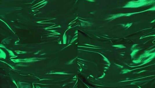 绿色系丝绸织物飘动 (2)高清在线视频素材下载