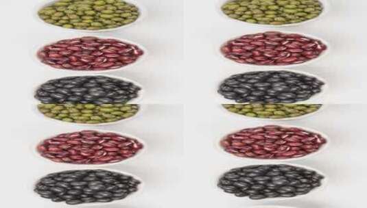 五谷杂粮豆类组合食材腊八粥营养粥食材4k高清在线视频素材下载