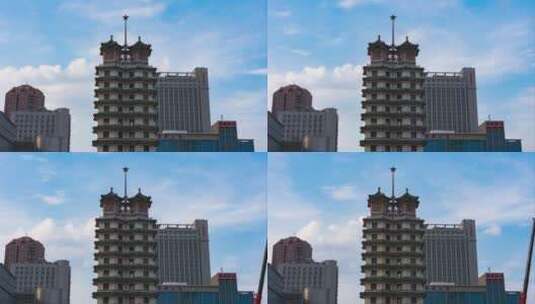 4K郑州二七纪念塔延时视频高清在线视频素材下载