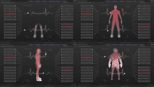 检查身体科幻屏幕HUD操作系统智能界面交互高清在线视频素材下载