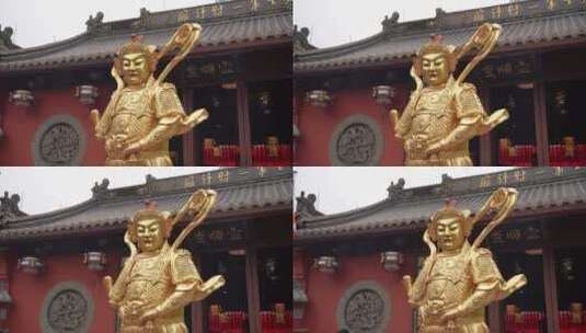杭州北高峰灵顺寺-天下第一财神庙高清在线视频素材下载