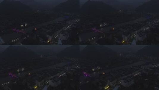 衢州市上方镇夜景高清在线视频素材下载