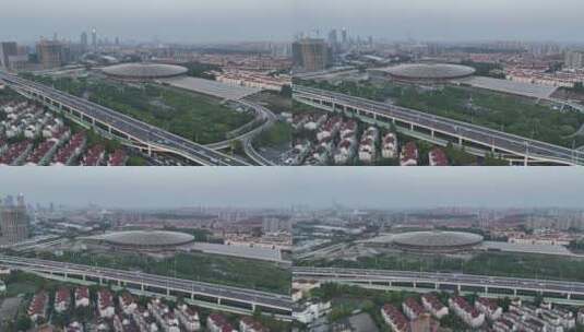 上海南站航拍空镜高清在线视频素材下载