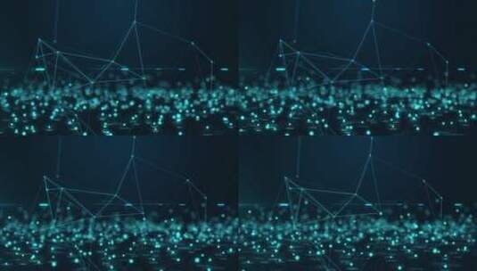 蓝色粒子科技几何线条高清在线视频素材下载