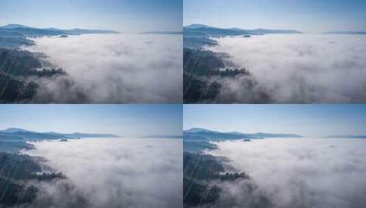 早晨山间的云海高清在线视频素材下载