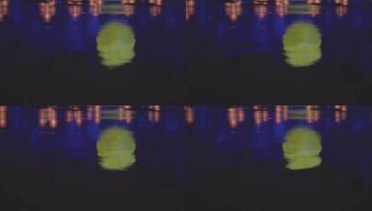 中秋节  圆月 水中倒影 灯笼 近景 大高清在线视频素材下载