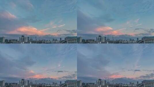 日落晚霞下的南京紫峰大厦高清在线视频素材下载