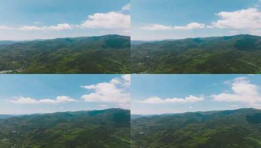 蓝天白云下的山区美景4K延时高清在线视频素材下载