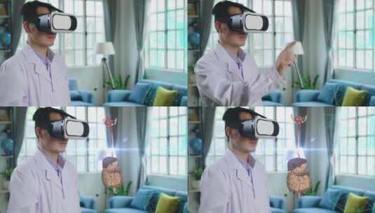 医生正在研究未来高科技VR医疗技术高清在线视频素材下载