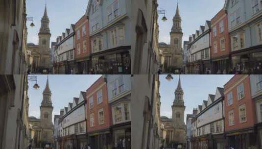 欧式风格建筑楼街道高清在线视频素材下载