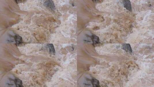 河流湍急奔涌实拍镜头高清在线视频素材下载