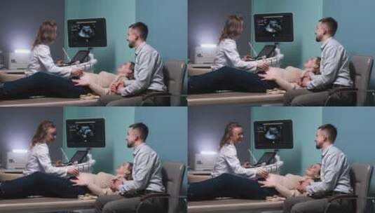 给孕妇做B超的医生高清在线视频素材下载
