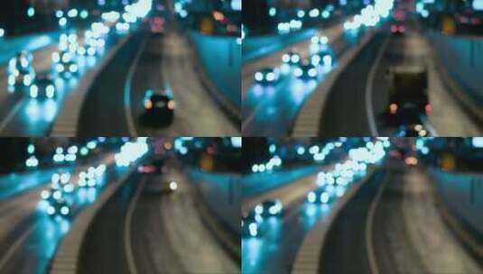 模糊的交通走向摄像头高清在线视频素材下载