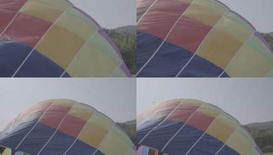 热气球 加热 吹风 飘动 彩色 气球高清在线视频素材下载