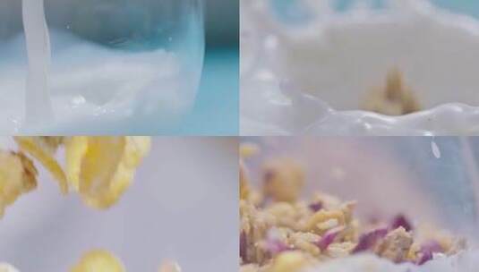牛奶燕麦杯的制作方法高清在线视频素材下载