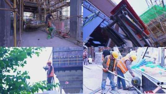 旧房改造装修建筑工地工人施工4高清在线视频素材下载