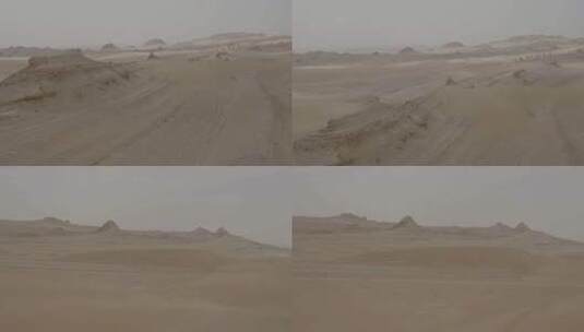 航拍雅丹沙漠高清在线视频素材下载