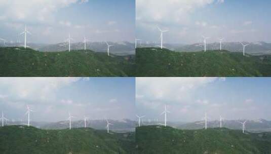 航拍田园机电设备风力发电机高清在线视频素材下载