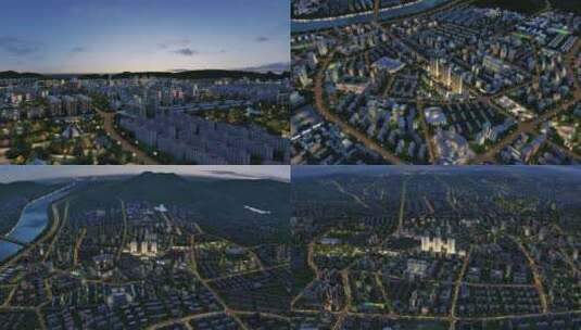 现代城市夜景漫游三维动画高清在线视频素材下载