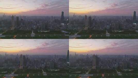 武汉汉口江滩日落黄昏镜头高清在线视频素材下载