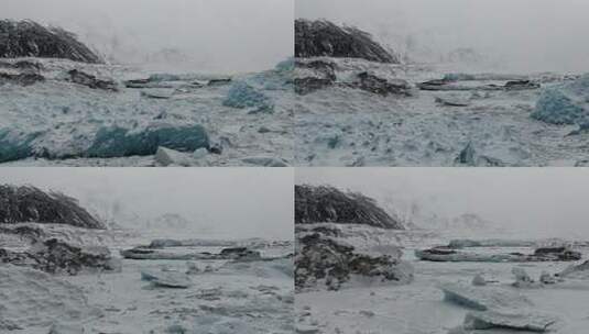 来古冰川冬季无人机航拍冬天西藏蓝冰4K高清在线视频素材下载