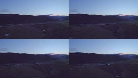 山区高原的蓝色傍晚高清在线视频素材下载