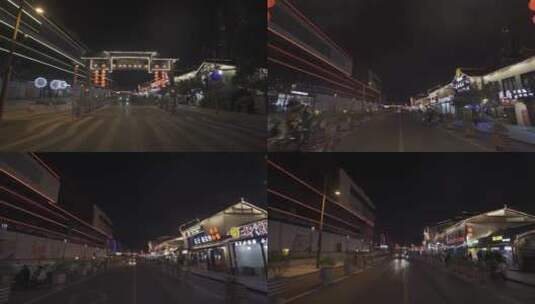 杭州旅游步行街夜景灯光街头穿越长镜头高清在线视频素材下载