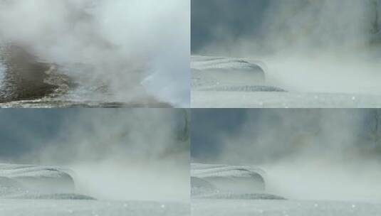 冬季雪地温泉高清在线视频素材下载