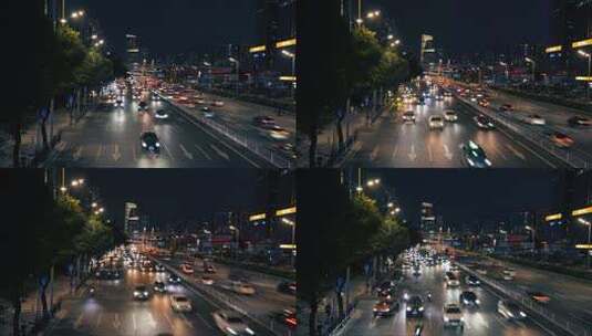 4K夜景城市车流延时高清在线视频素材下载