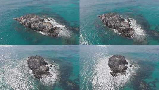 巨浪撞击岩石海崖高清在线视频素材下载