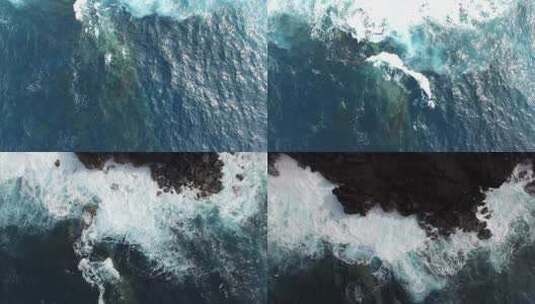 海浪拍打海岸海浪拍打礁石高清在线视频素材下载