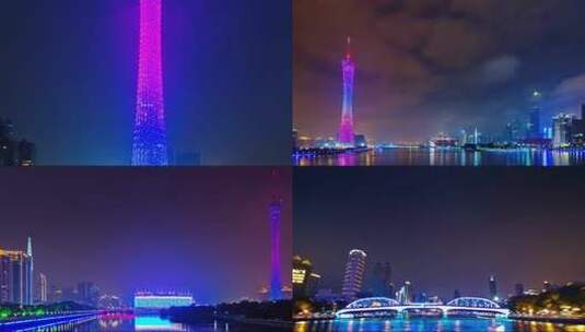 广州炫彩夜景延时高清在线视频素材下载