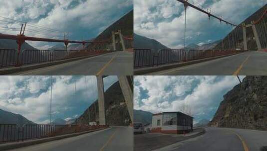 西藏旅游风光芒康金沙江大桥高清在线视频素材下载