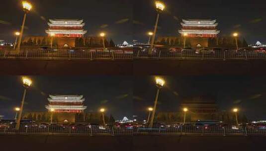 北京正阳门夜景高清在线视频素材下载