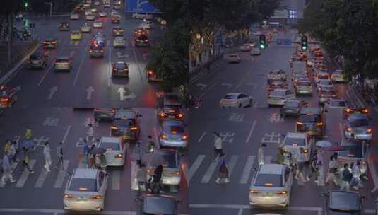 广州天河林和西雨天交通红绿灯高清在线视频素材下载