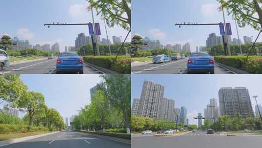 白天杭州市市心北路车头行车空镜高清在线视频素材下载