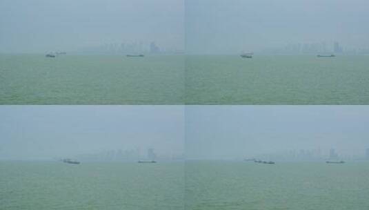 雾气弥漫的海面 阴天大海高清在线视频素材下载