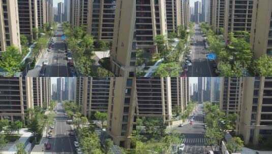 城市道路交通高层住宅高清在线视频素材下载